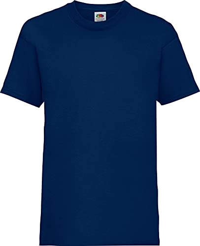 Shirtinstyle Kinder-Shirt Basic Uni Fruit of The Loom, Farbe Blau, Größe 128 von Shirtinstyle