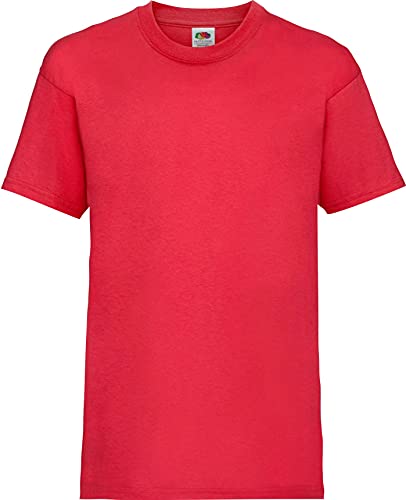 Shirtinstyle Kinder-Shirt Basic Uni Fruit of The Loom, Farbe Rot, Größe 140 von Shirtinstyle