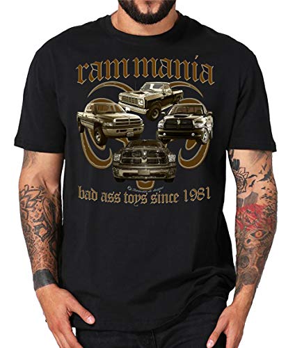 American Pickup Truck RAMs V8 Muscle car Shirt kompatibel mit Dodge (3XL, Mania schwarz) von Shirtmatic