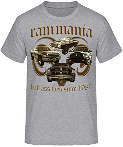 American Pickup Truck RAMs V8 Muscle car Shirt kompatibel mit Dodge (XL, Mania grau) von Shirtmatic