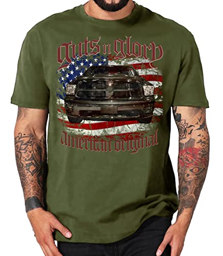 American Pickup Truck V8 Muscle car Shirt kompatibel mit Dodge (XL, 2009 Oliv) von Shirtmatic