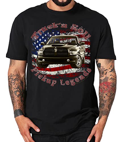 American Pickup Truck V8 Muscle car Shirt kompatibel mit RAMs Dodge (5XL, 2002 schwarz) von Shirtmatic