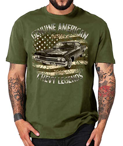 Chevy's American Oldtimer Classic Vintage Cars Hot Rod USA T-Shirt (XL, 60s Impala 1 Oliv) von Shirtmatic