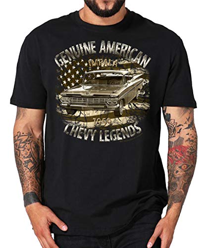 Chevy's American Classic Vintage Cars Hot Rod USA T-Shirt (XL, 50s Impala schwarz) von Shirtmatic