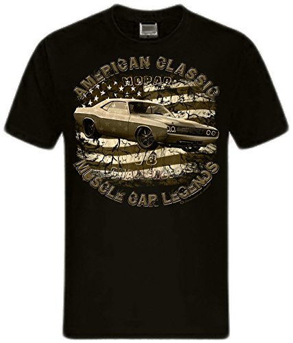 Classic Modern Muscle car Shirt Challenger V8 US car kompatibel Dodge (M, Challenger Classic schwarz) von Shirtmatic