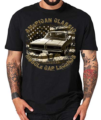 Classic Modern Muscle car Shirt Challenger V8 US car kompatibel Dodge (M, Charger 69 Retro) von Shirtmatic