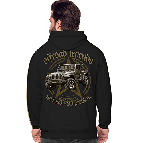 Offroad Legends USA Vintage Shirt Amerika Geländewagen Jeeps Army (XL, Hoodie Rubi) von Shirtmatic