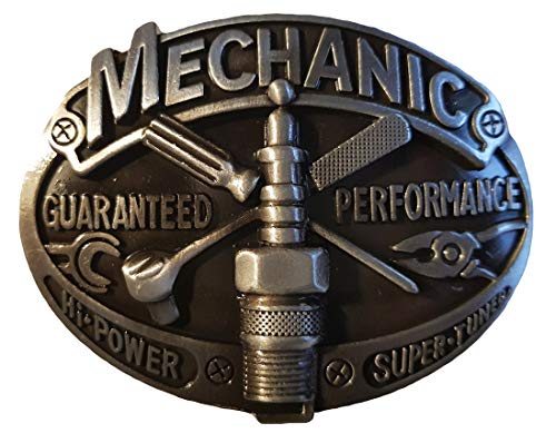 Shirtmatic Mechanic Mechaniker Buckle Gürtelschnallen Auto V8 Werkstatt Hot Rod Rockabilly (Performance metall) von Shirtmatic