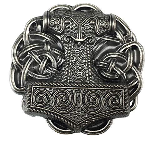 Shirtmatic Thorshammer Mjölnir Metal Buckle Gürtelschnalle Wikinger LARP Thor Mjoelnar (antikmetall 3D) von Shirtmatic