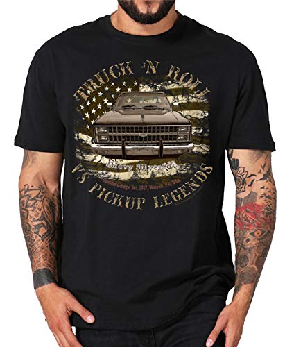 Truck n Roll Shirts USA Pickup F100 Chevy Apache Blazer C10 Ram Mercury Hot Rod (L, Silverado) von Shirtmatic