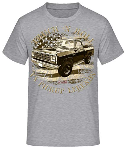 Truck n Roll Shirts USA Pickup F100 Chevy Apache Blazer C10 Ram Mercury Hot Rod (M, grau Ram Gen 1) von Shirtmatic
