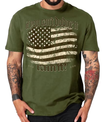 USA Pickup Truck T-Shirts kompatibel mit RAMs Dodge (L, Oliv rammit) von Shirtmatic