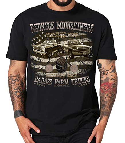 USA Pickup Truck T-Shirts Sweatshirts kompatibel mit raMs Dodge (XL, Redneck schwarz) von Shirtmatic