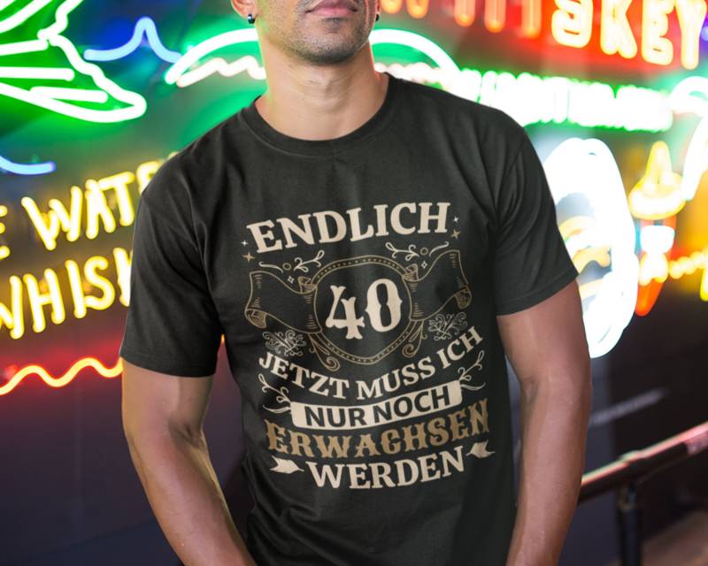 Geburtstagsshirt 40 Jahre Geburtstag T-Shirt Mann Geschenk Runder Lustiges Geburtstagsgeschenk Männer von Shirtoase