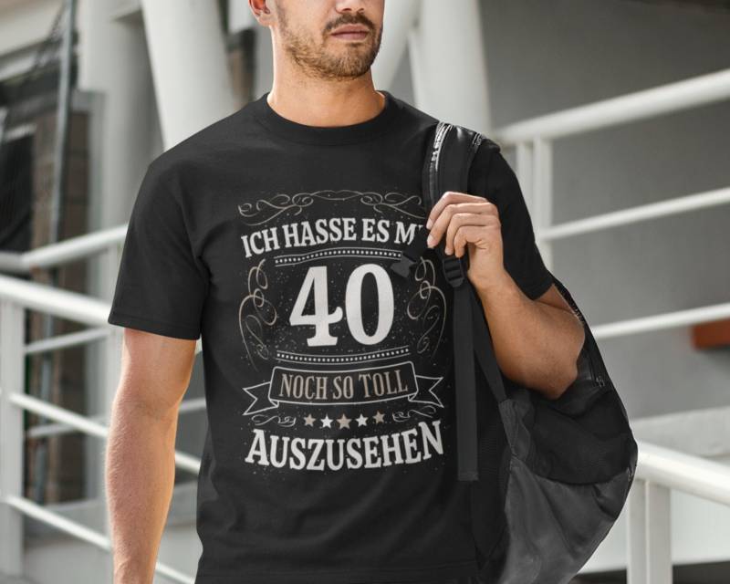 Geburtstagsshirt 40 Jahre Geburtstag T-Shirt Mann Geschenk Runder Lustiges Geburtstagsgeschenk Männer von Shirtoase
