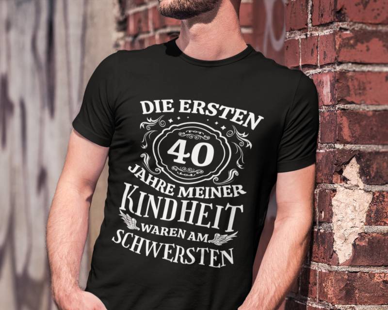 Geburtstagsshirt 40 Jahre Geburtstag T-Shirt Mann Geschenk Runder Lustiges Geburtstagsgeschenk Männer von Shirtoase