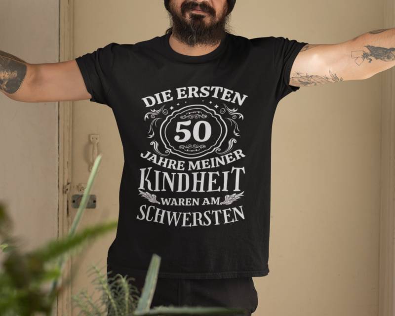 Geburtstagsshirt 50 Jahre Geburtstag T-Shirt Mann Geschenk Runder Lustiges Geburtstagsgeschenk Männer von Shirtoase