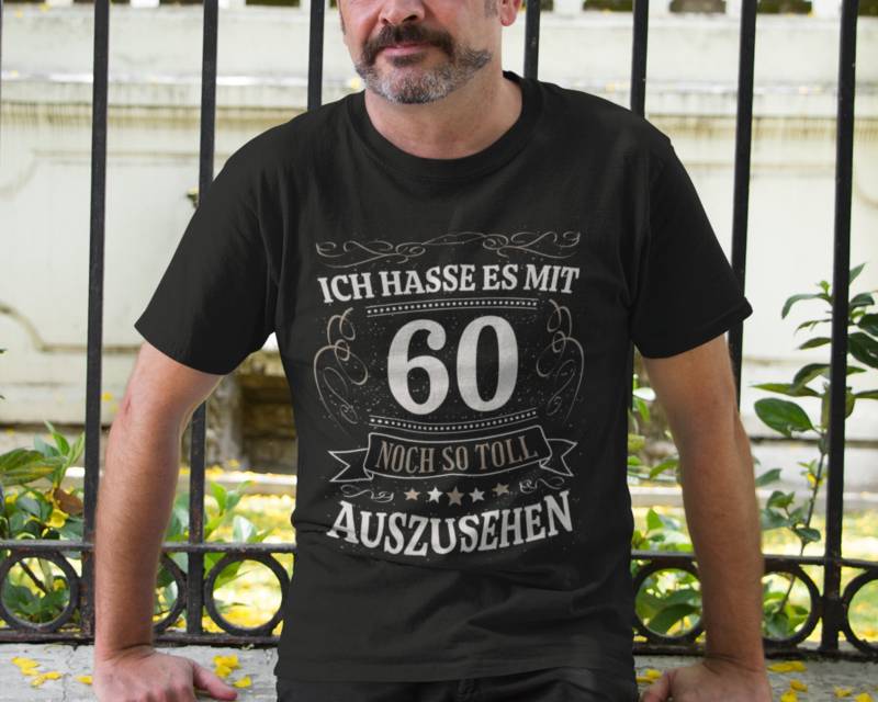 Geburtstagsshirt 60 Jahre Geburtstag T-Shirt Mann Geschenk Runder Lustiges Geburtstagsgeschenk Männer von Shirtoase