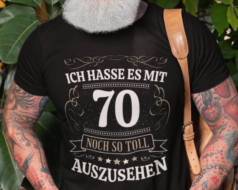 Geburtstagsshirt 70 Jahre Geburtstag T-Shirt Mann Geschenk Runder Lustiges Geburtstagsgeschenk Männer von Shirtoase