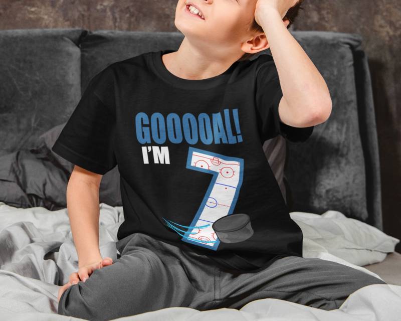 Geburtstagsshirt Eishockey Geburtstag T-Shirt Kinder 7 Jahre Geburtstagsfeier von Shirtoase