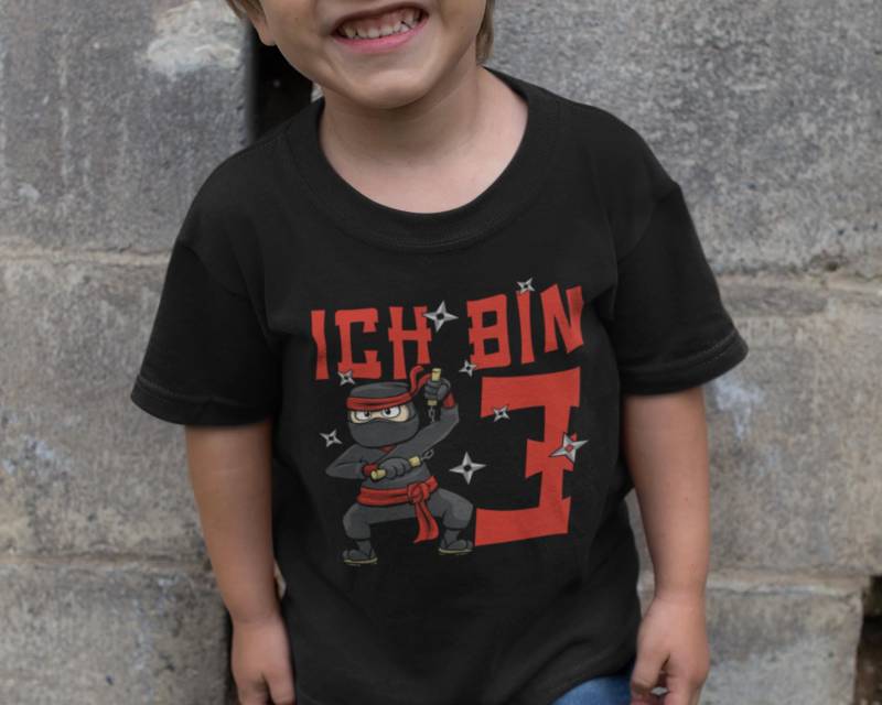 Geburtstagsshirt Ninja Shirt 3 Jahre Geschenk Junge Geburtstag von Shirtoase