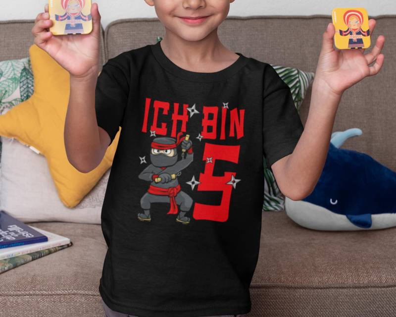 Geburtstagsshirt Ninja Shirt 5 Jahre Geschenk Junge Geburtstag von Shirtoase