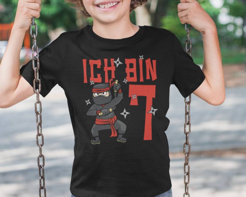 Geburtstagsshirt Ninja Shirt 7 Jahre Geschenk Junge Geburtstag von Shirtoase