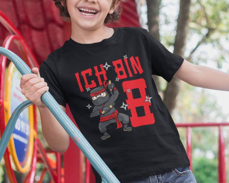 Geburtstagsshirt Ninja Shirt 8 Jahre Geschenk Junge Geburtstag von Shirtoase
