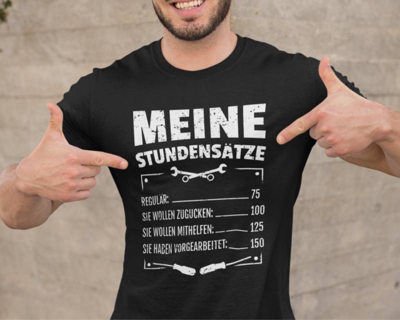 Kfz-Mechaniker T-Shirt Handwerker Stundensätze Geschenk Männer Werkstatt von Shirtoase