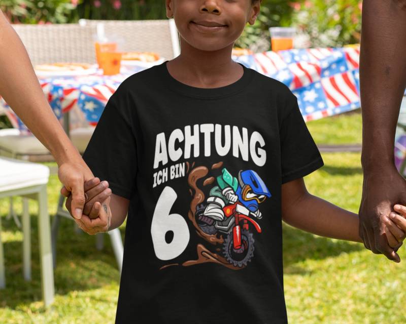 Motorrad Geburtstag Shirt Kinder 6 Jahre Motorradfahrer Kindergeburtstag von Shirtoase