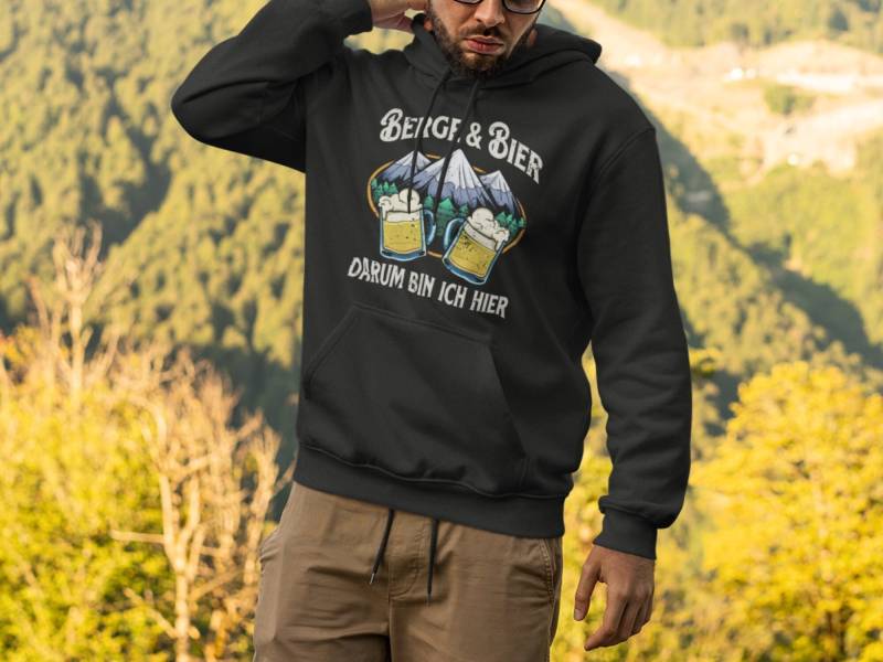 Wanderer Pullover Wandern Hoodie Geschenk Bergsteiger Bier Berge Bergsteigen Outdoor von Shirtoase