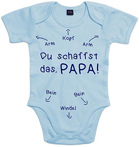 Shirtoo Baby Body Geschenk zur Geburt: Papa Du schaffst das – für Jungen (0 – 3 Monate) von Shirtoo