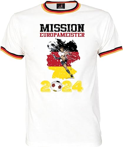 EM 2024 T-Shirt – zum Feiern der Fußball Europameisterschaft - Trikot mit Motiv für Herren und Damen in Größe 3XL von Shirtoo