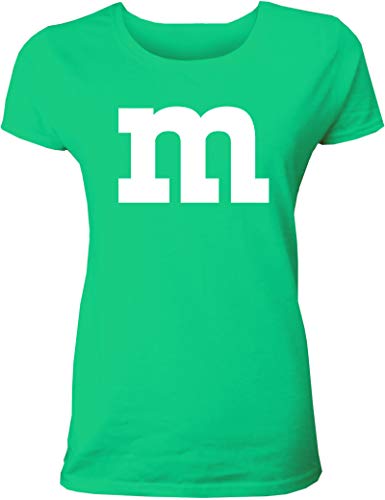 Lustiges Fasching & Karneval Frauen Gruppen T-Shirt mit M Aufdruck in bunten Farben m & m und m für Damen in grün von Shirtoo