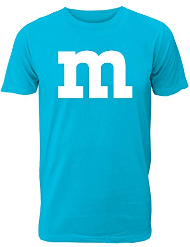 Lustiges Fasching & Karneval Männer Gruppen T-Shirt mit M Aufdruck in bunten Farben m & m und m für Herren in hellblau von Shirtoo