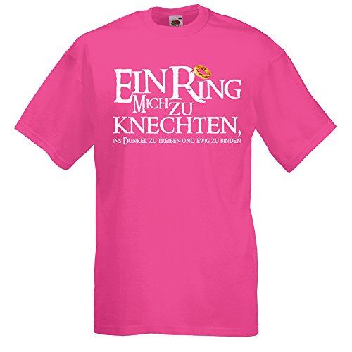 Herren T-Shirt EIN Ring Mich zu knechten für den Junggesellenabschied (Männer) in pink, Größe XXL von Shirtoo