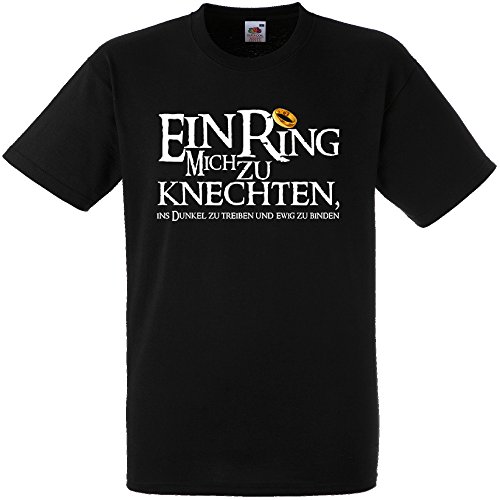 Herren T-Shirt EIN Ring Mich zu knechten für den Junggesellenabschied (Männer) in schwarz, Größe M von Shirtoo