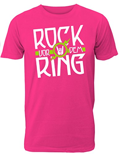 Herren T-Shirt Rock vor dem Ring für den Junggesellenabschied (Männer/Bräutigam) in pink, Größe M von Shirtoo