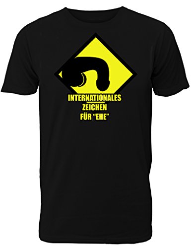 Herren T-Shirt für den Junggesellenabschied mit Motiv Internationales Zeichen Fuer die Ehe (Männer/Bräutigam) in schwarz, Größe XXL von Shirtoo