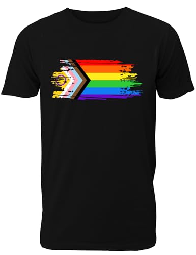 Herren T-Shirt mit Regenbogen Fahne/Pride Flagge für LGBTQIA+ Supporter als Geschenk oder zum CSD/Christopher Street Day von Shirtoo