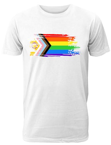 Herren T-Shirt mit Regenbogen Fahne/Pride Flagge für LGBTQIA+ Supporter als Geschenk oder zum CSD/Christopher Street Day von Shirtoo