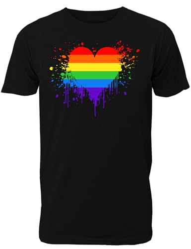 Herren T-Shirt mit Regenbogen Fahne/Pride Flagge für LGBTQIA+ Supporter als Geschenk oder zum CSD/Christopher Street Day von Shirtoo