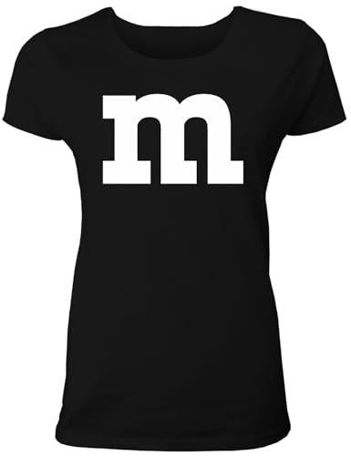 Lustiges Fasching & Karneval Frauen Gruppen T-Shirt mit M Aufdruck in bunten Farben m & m und m für Damen in schwarz von Shirtoo