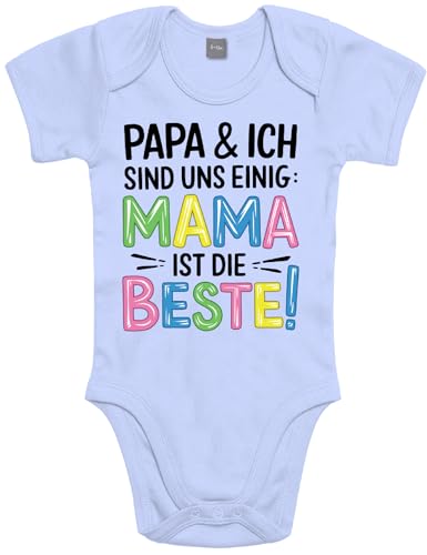 Shirtoo Baby Body Strampler mit lustigem Motiv Mama ist die Beste - Erstausstattung zur Geburt für Mädchen und Jungen von Shirtoo