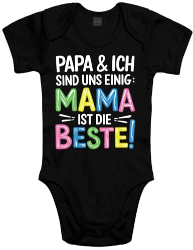 Shirtoo Baby Body Strampler mit lustigem Motiv Mama ist die Beste - Erstausstattung zur Geburt für Mädchen und Jungen von Shirtoo