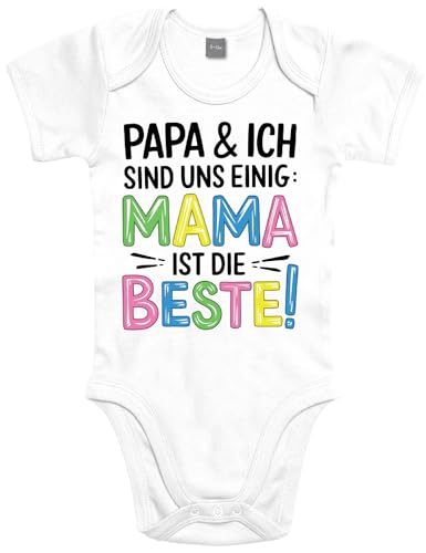 Shirtoo Baby Body Strampler mit lustigem Motiv Mama ist die Beste - Erstausstattung zur Geburt für Mädchen und Jungen von Shirtoo