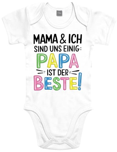 Shirtoo Baby Body Strampler mit lustigem Motiv Papa ist der Beste - Erstausstattung zur Geburt für Mädchen und Jungen von Shirtoo