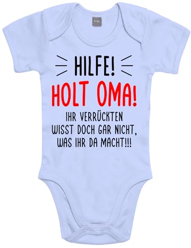 Shirtoo Baby Strampler mit lustigem HILFE! Holt Oma! Motiv - Erstausstattung zur Geburt für Mädchen und Jungen von Shirtoo