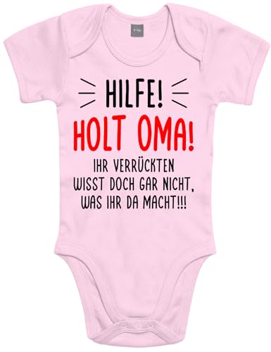 Shirtoo Baby Strampler mit lustigem HILFE! Holt Oma! Motiv - Erstausstattung zur Geburt für Mädchen und Jungen von Shirtoo