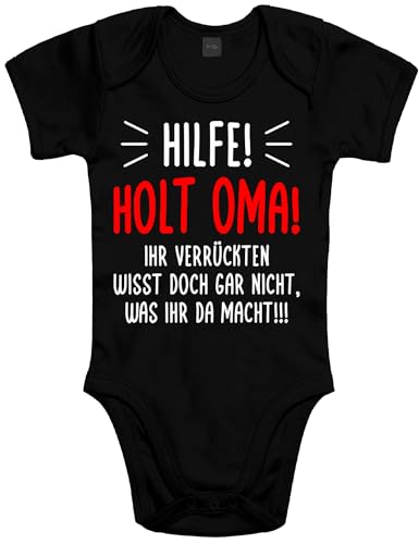 Shirtoo Baby Strampler mit lustigem HILFE! Holt Oma! Motiv - Erstausstattung zur Geburt für Mädchen und Jungen von Shirtoo